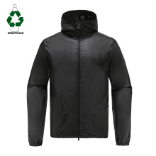 Men Recycled Jacket Rpet Rainjacket  Taped Seam Rain-proof Self Packable Raincoat with Fabric from 100% Recycled Polyester 300T